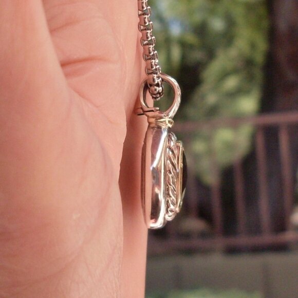 Rare & Retired David Yurman Albion Garnet Enhancer Pendant w/Chain - Picture 6 of 13